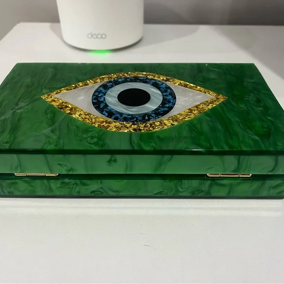 Green Evil Eye Acrylic Clutch - Picture 6 of 7